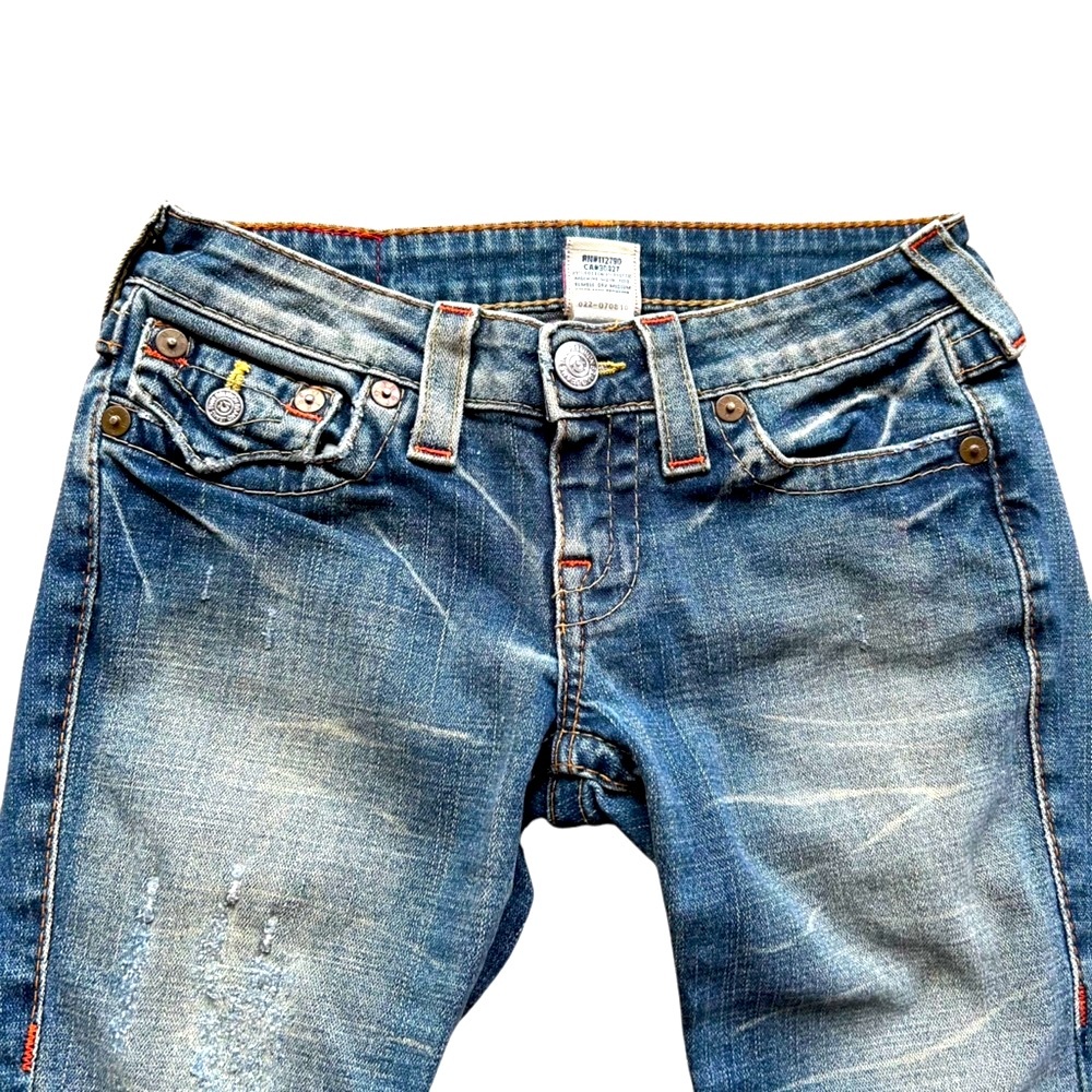 Vintage True Religion Low Rise Flap Pocket straight leg jeans